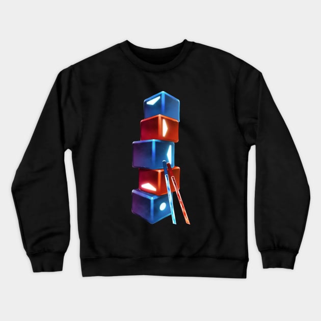 Beat Saber Cubes Crewneck Sweatshirt by Ivis_sans